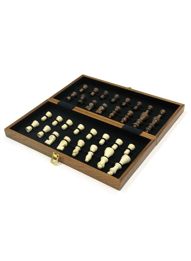 Wooden Chess Set Portable Folding Board Game