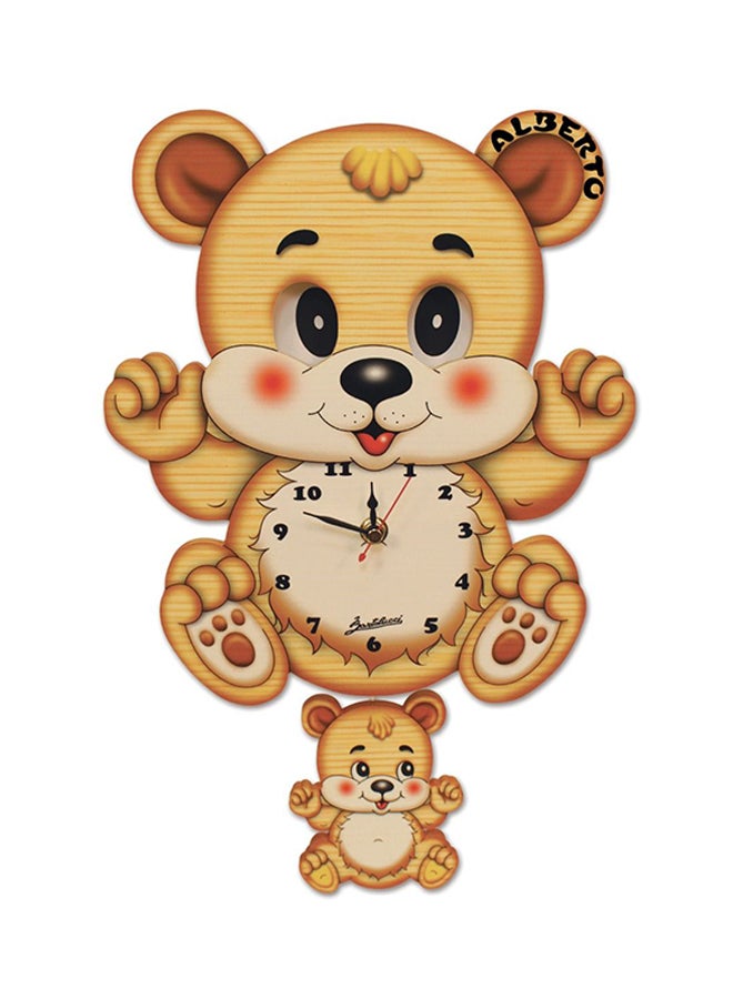 Kids Wooden Moving Eye Wall Clock Bear