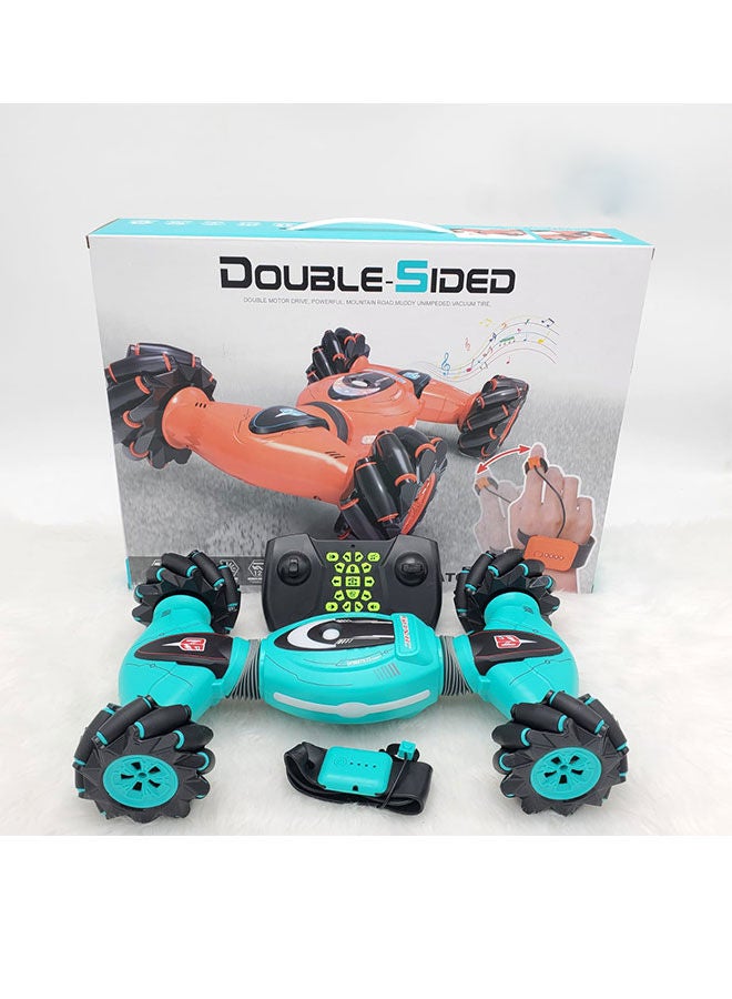 Skidding Stunt RC Car with Off Road Tires, Remote Control Car With Gesture Control Band Blue