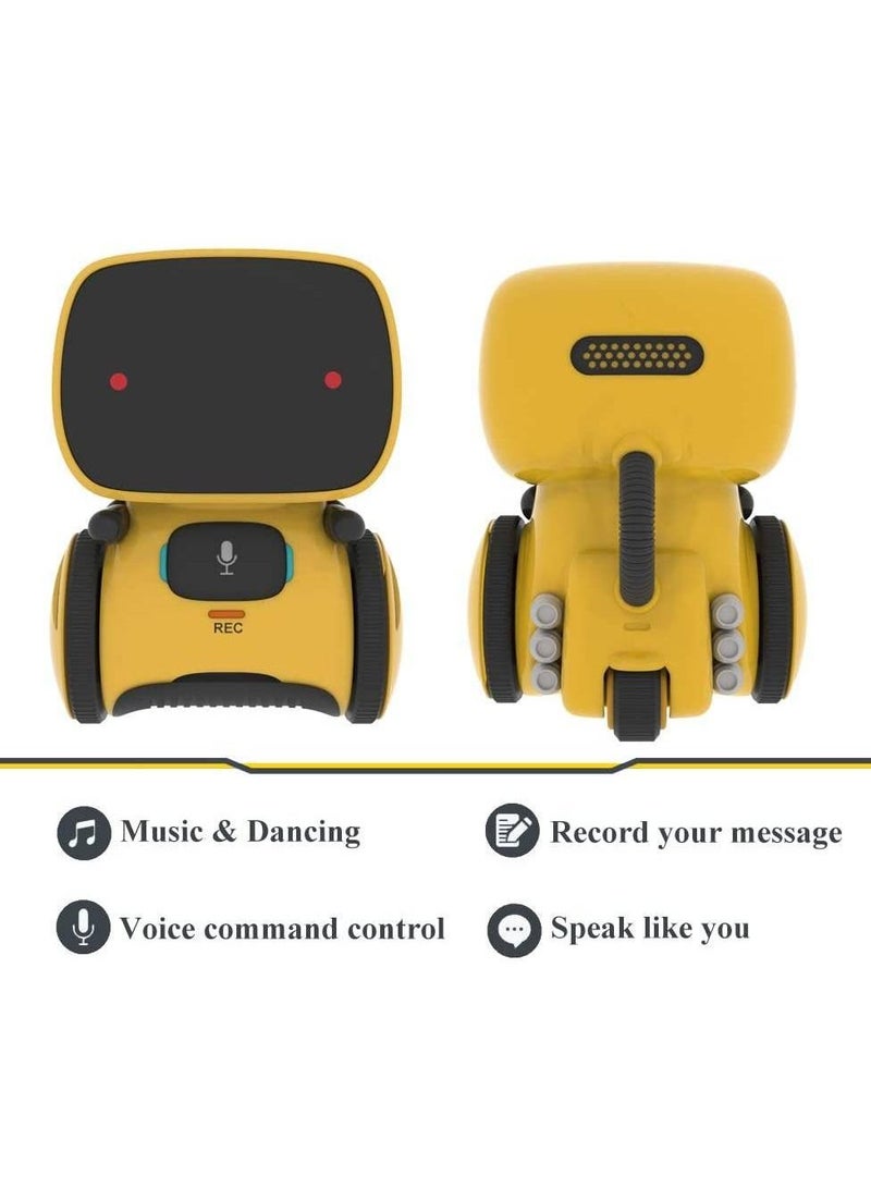 Kids Robot Toy, Smart Talking Robots, Gift for Boys and Girls Age 3+, Intelligent Partner and Teacher, with Voice Controlled and Touch Sensor, Singing, Dancing, Repeating yellow/black