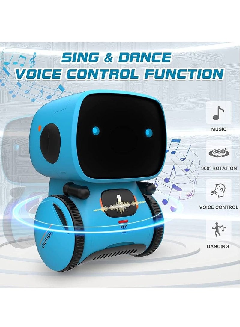 Interactive Smart Robot Toys, Intelligent Robot Toys for Kids, Children Girls & Boys Robotic Toys 3-9 Years Old, Voice Control & Touch Sense, Dance & Sing & Walk, Recorder & Speak Like You blue