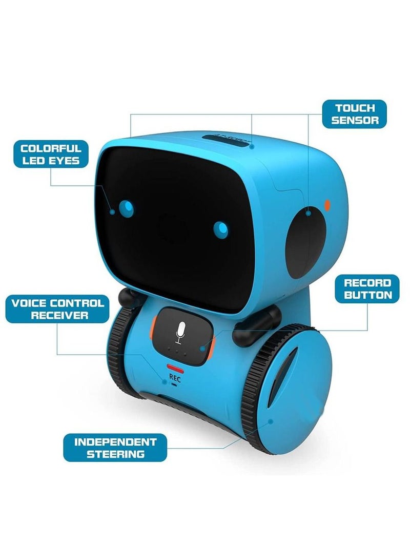 Interactive Smart Robot Toys, Intelligent Robot Toys for Kids, Children Girls & Boys Robotic Toys 3-9 Years Old, Voice Control & Touch Sense, Dance & Sing & Walk, Recorder & Speak Like You blue