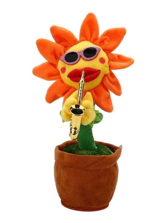 Enchanting Dancing Playing Saxophone Sunflower Funny Music Plush Toy