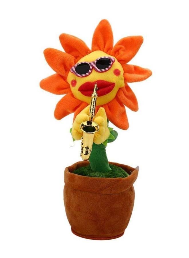 Enchanting Dancing Playing Saxophone Sunflower Funny Music Plush Toy