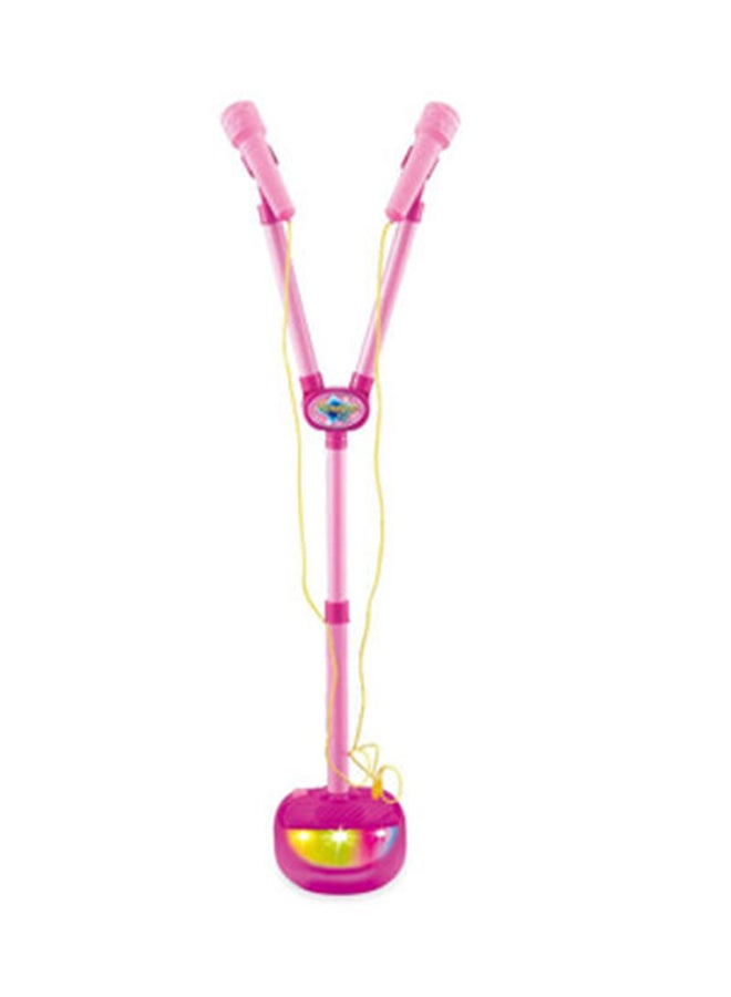 Karaoke Adjustable Double Stand Microphone Toy With Light