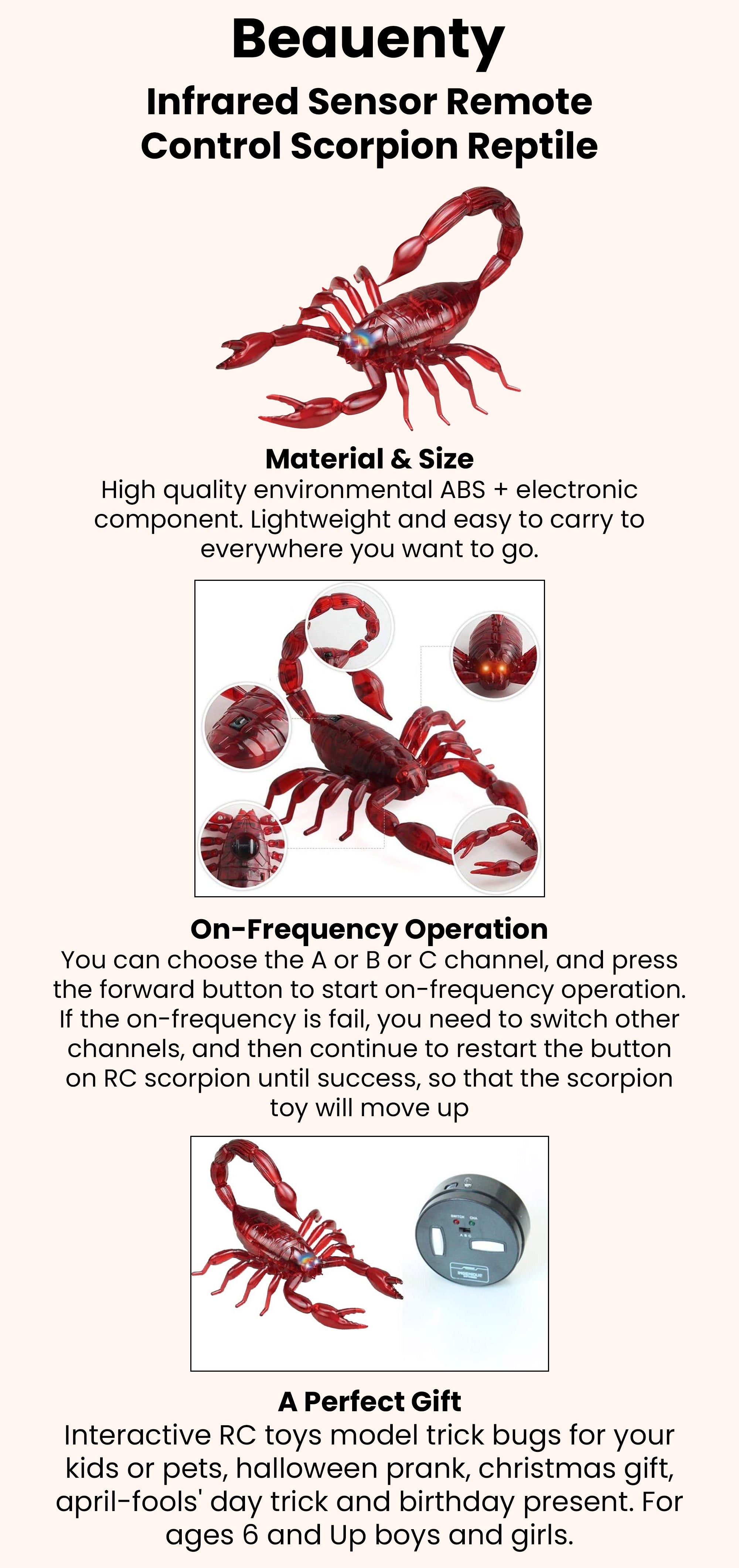Infrared Sensor Remote Control Scorpion Reptile