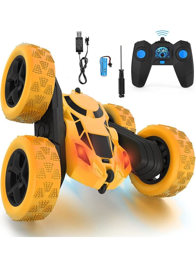 RC Stunt Car Toy Yellow 17x16x7.5cm