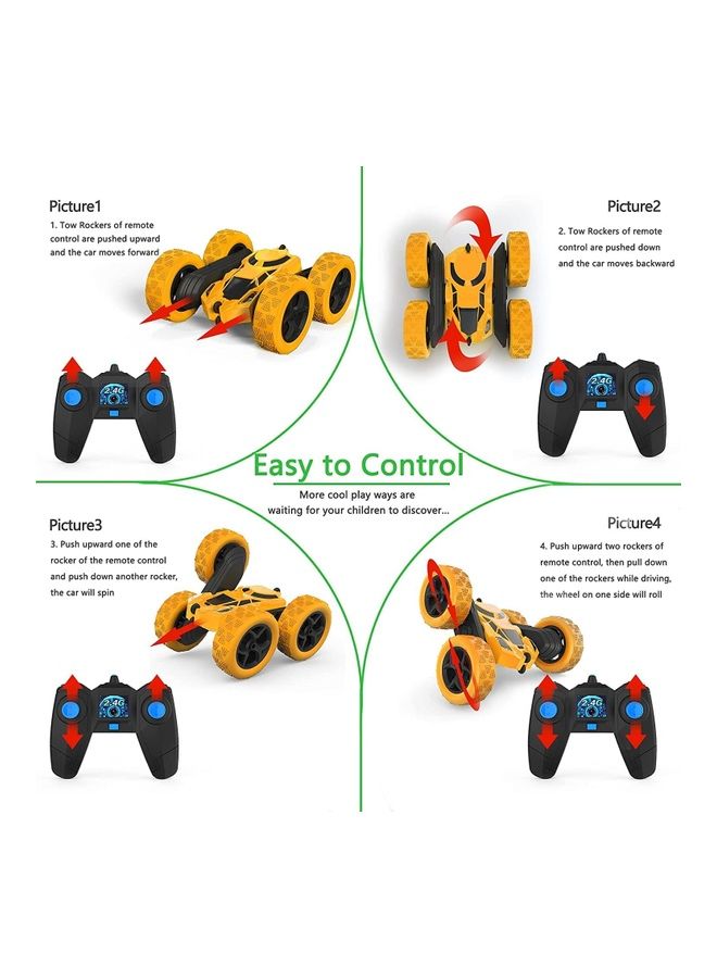 RC Stunt Car Toy Yellow 17x16x7.5cm