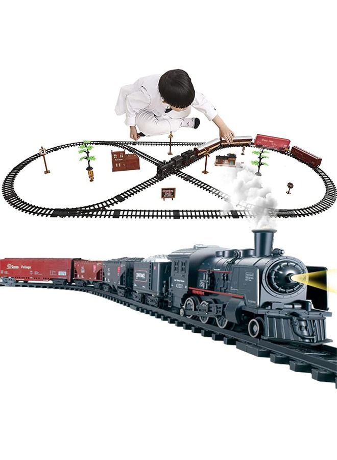 Electric Track Train With Lights And Sound Set For Kids