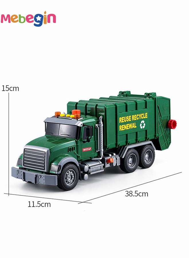 Engineering Trash Vehicle Truck With Lights Sounds Inertia Car Garbage Recycling Truck Toy Set,Realistic Trash Truck Toys for Boys Kids,Multi-Functional Trash Truck