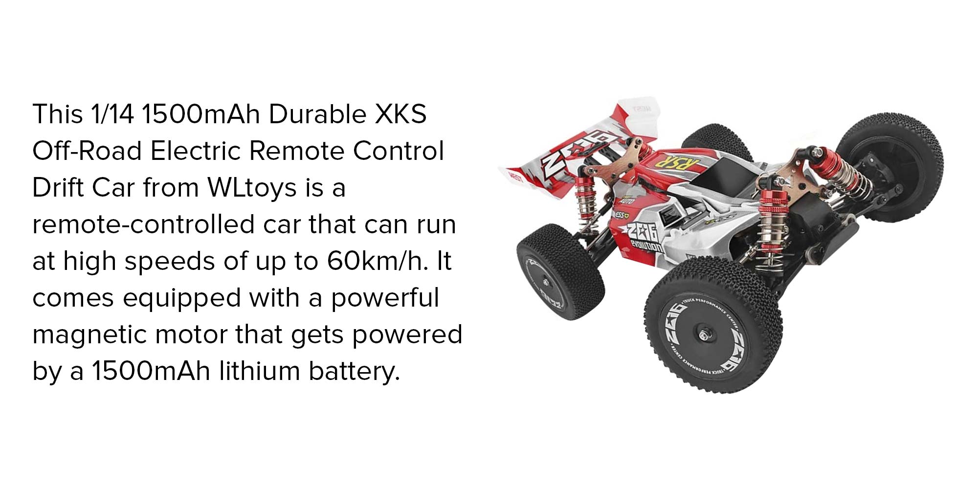 1:14 1500mAh Durable XKS Off-Road Electric Remote Control Drift Car For Kids