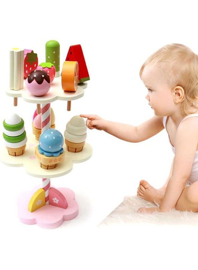 Three-Layer Ice Cream Tree Kitchen Wooden Toys