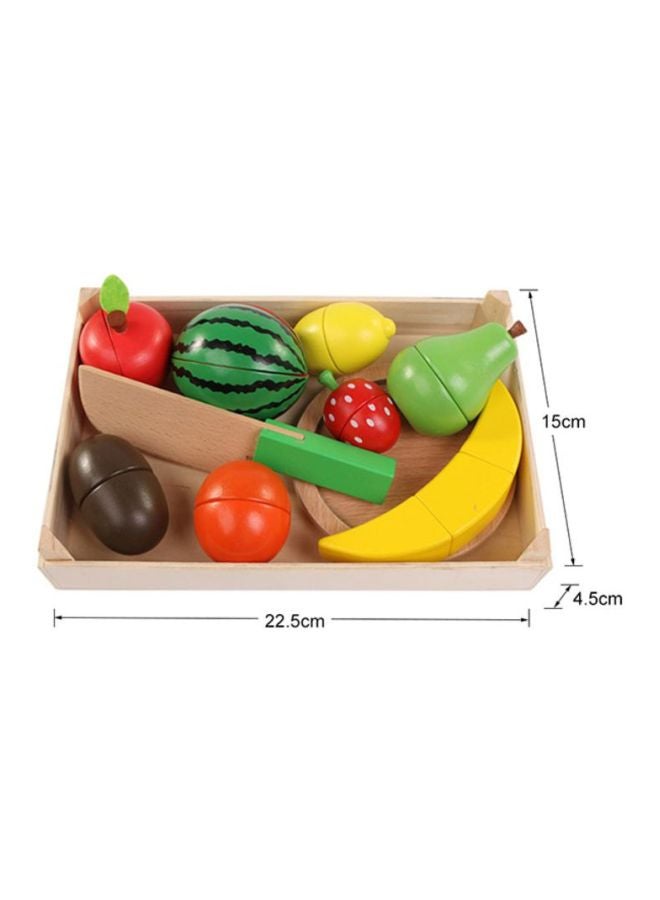21-Piece Wooden Cutting Fruits And Vegetables Kitchen Toy Set