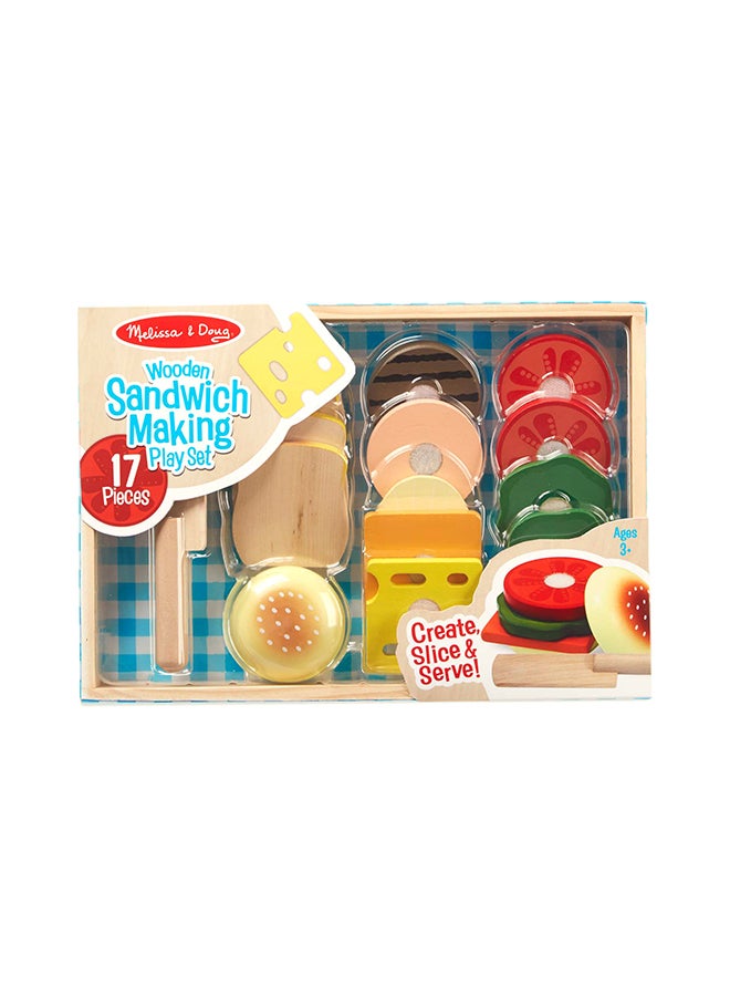 17-piece Wooden Sandwich Making Set