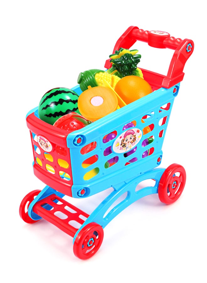 Toy Shopping Cart With Vegetables