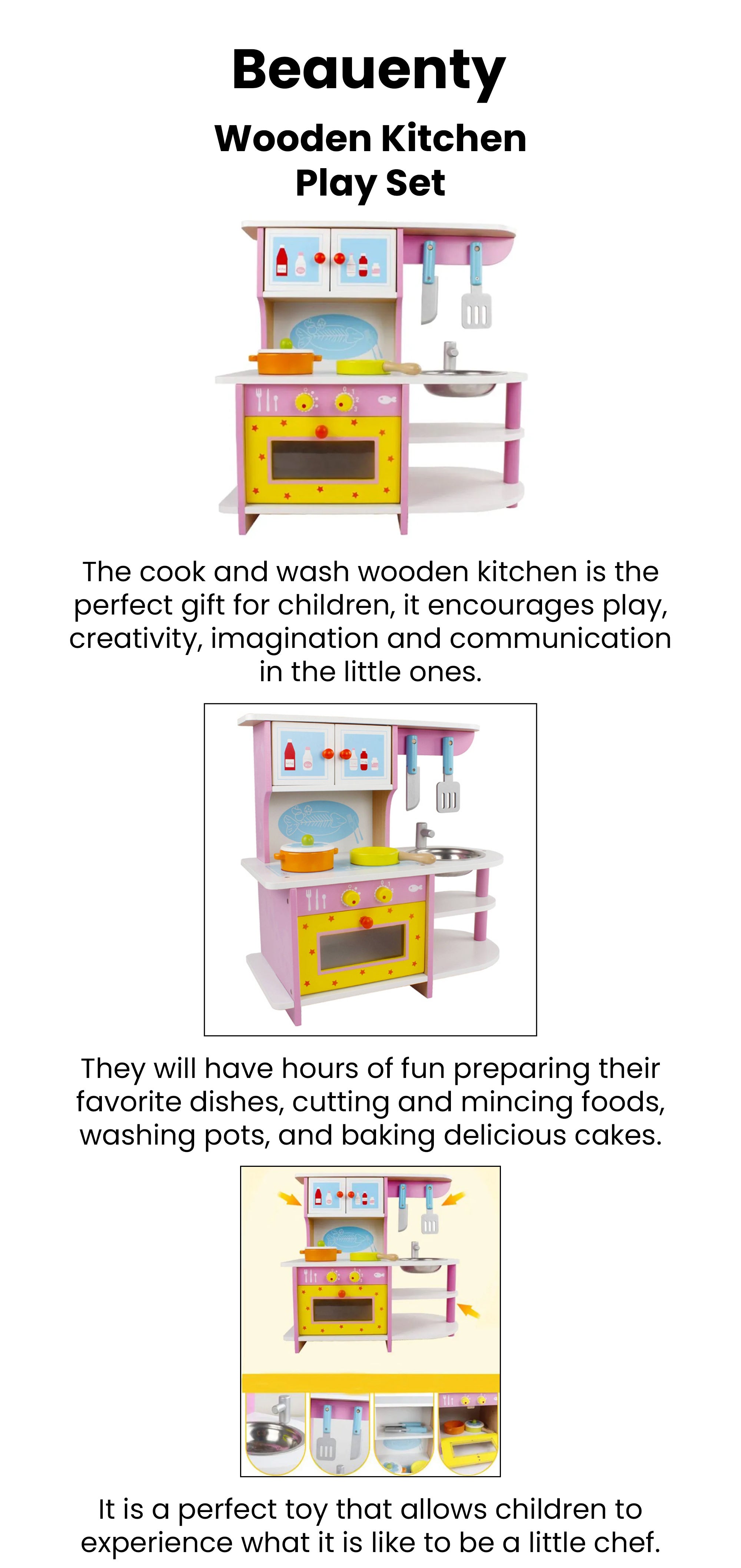 Wooden Kitchen Play Set