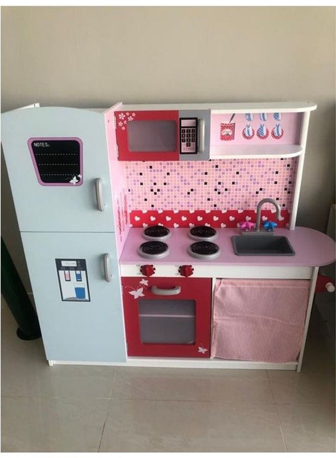 3D Portable Pretend Playing Modular Kitchen Toy Playset For Kids, 3+ Years 102x112x31cm