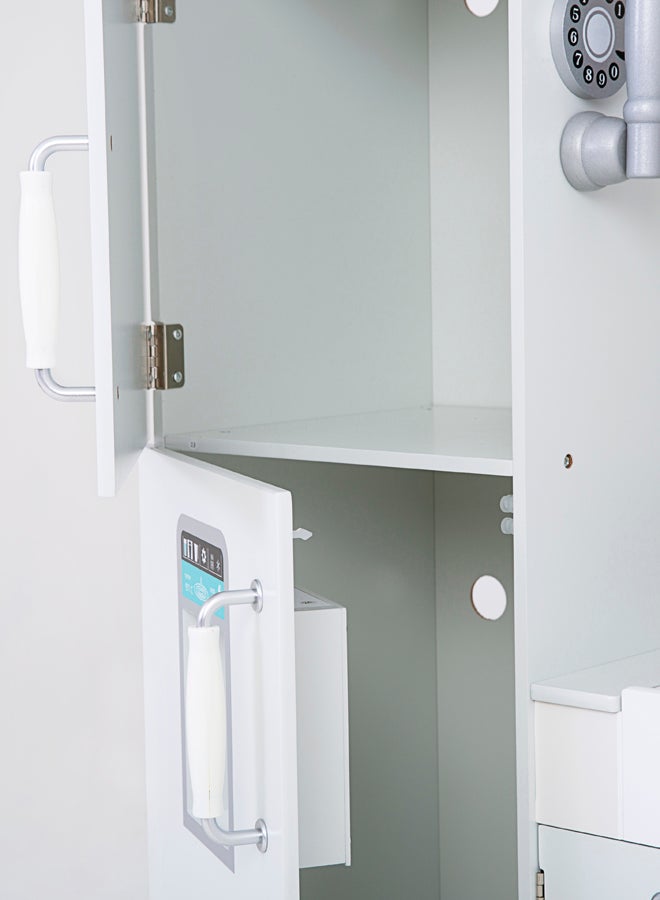 Stylish Modular Kitchen Set And Role Wooden Playset For Kids - White 95x30x103cm