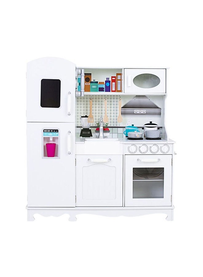 Wooden Modular Kitchen Set For Kids, 3+ Years - White 95x30x103cm