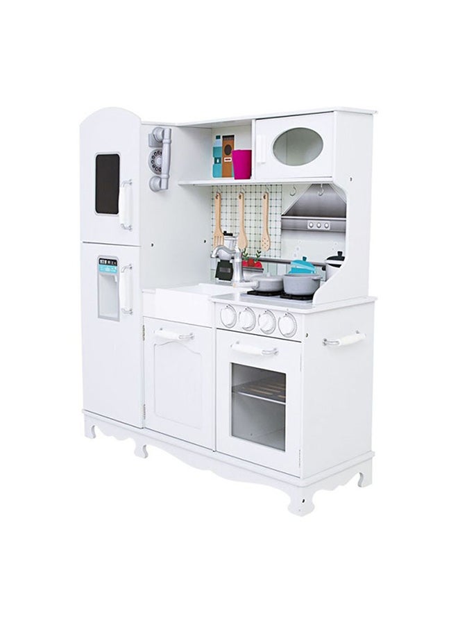 Wooden Modular Kitchen Set For Kids, 3+ Years - White 95x30x103cm