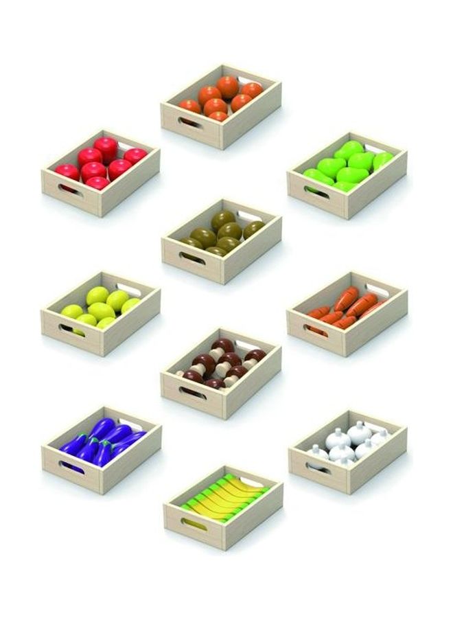 Pack Of 10 Fruit And Vegetable Trays 29x20x28cm