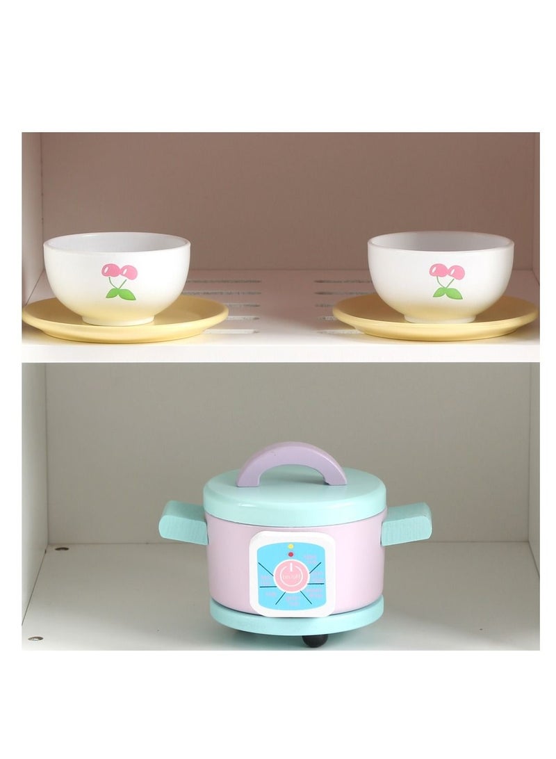 Large Wooden Kitchen With Kitchen Accessories, Oven, And Refrigerator For Boys and Girls