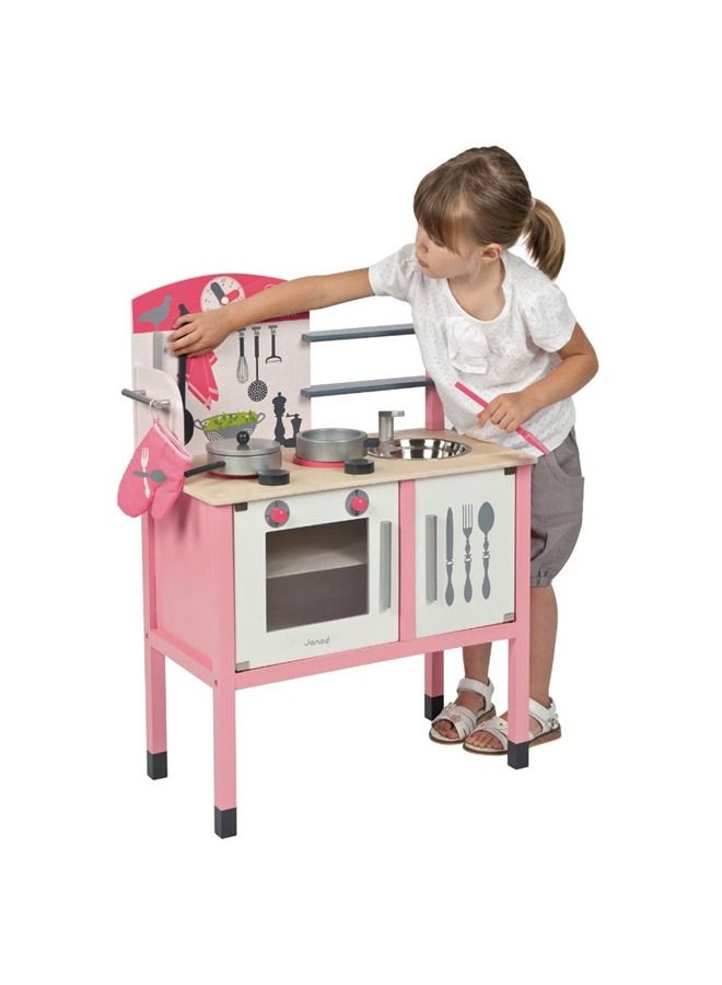 Wooden Kitchen Play Set For Indoor And Outdoor Games Cooking Pretend Toy For Children