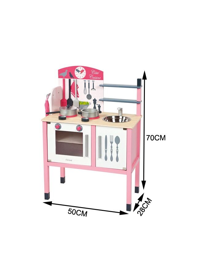 Wooden Kitchen Play Set For Indoor And Outdoor Games Cooking Pretend Toy For Children