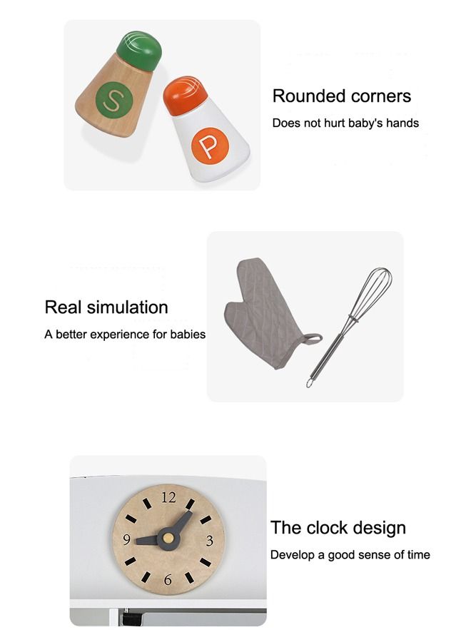 Kitchen Set Refrigerator Toy New Kids Wooden Play Pretend Toys for Children