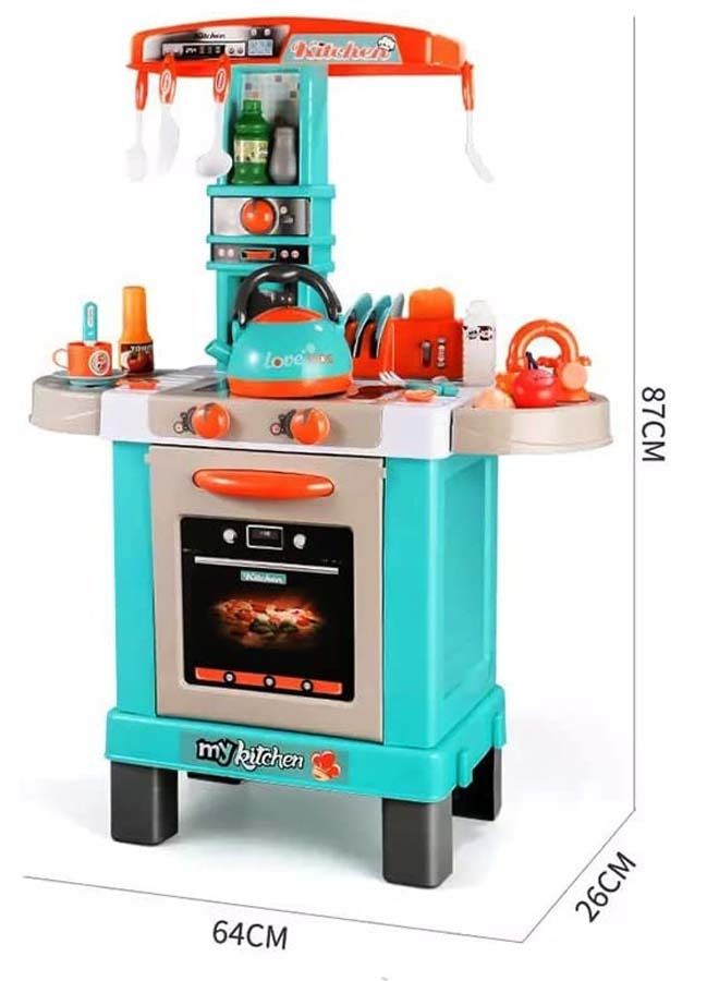 Little Chef Kids Kitchen Set For Kids Girls With Light Music Cooking Toys Accessories Kitchen Playset Pretend Play Toys Pretend Role Play Toys Kitchen Play Set Toy For Kids 2+ Years Boys Girls