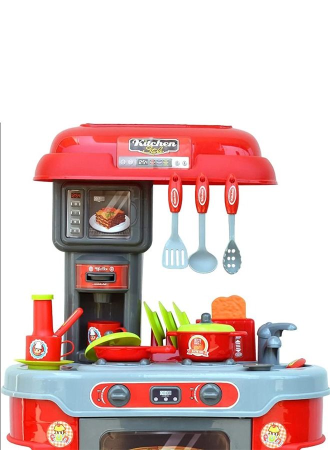 Little Chef Kids Kitchen Set For Kids Girls With Light Music Cooking Toys Kitchen Playset Pretend Play Toys Pretend Role Play Toys Kitchen Play Set Toy For Kids 2+ Years Boys Girls