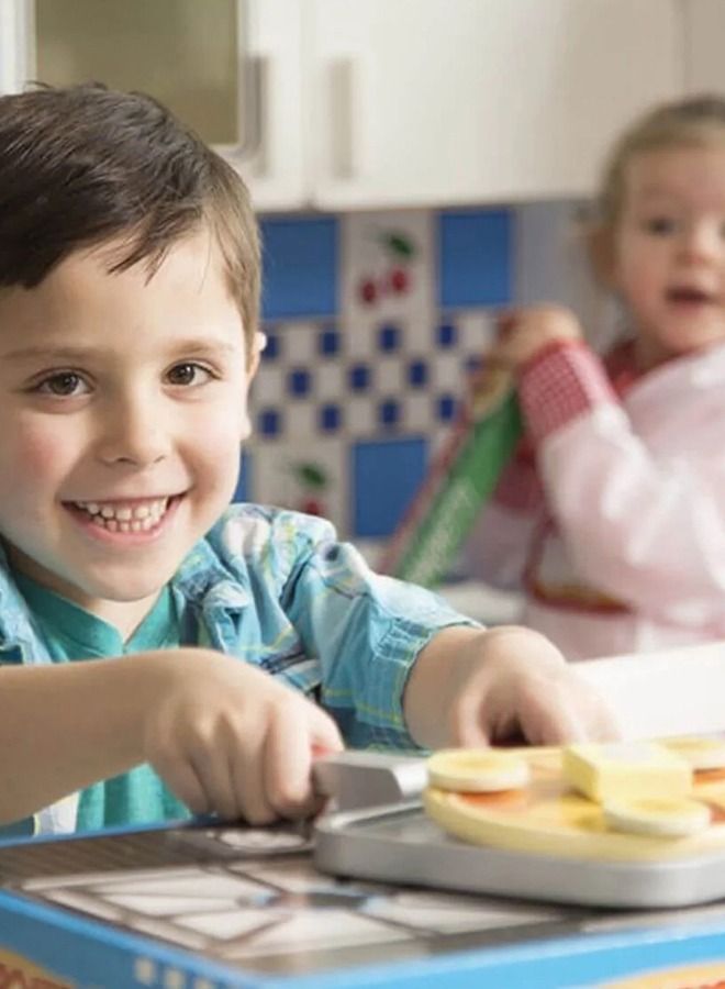 Wooden Pancake Pretend Play Kitchen Set Toys For Kids Pancake Toys For Kids With 20Pcs Play Food Accessories Cooking Kitchen Set Toys For Kids 2+ Years Girls Boys