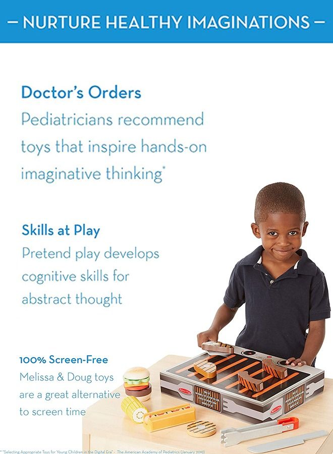 Wooden Bbq Playset Grill Set Toys For Kids, 20Pcs Portable Little Chef Pretend Play Toys For Kids With Bbq Accessories Toys, Role Play Cooking Kitchen Set Toys For Kids 2+Years Girls Boys