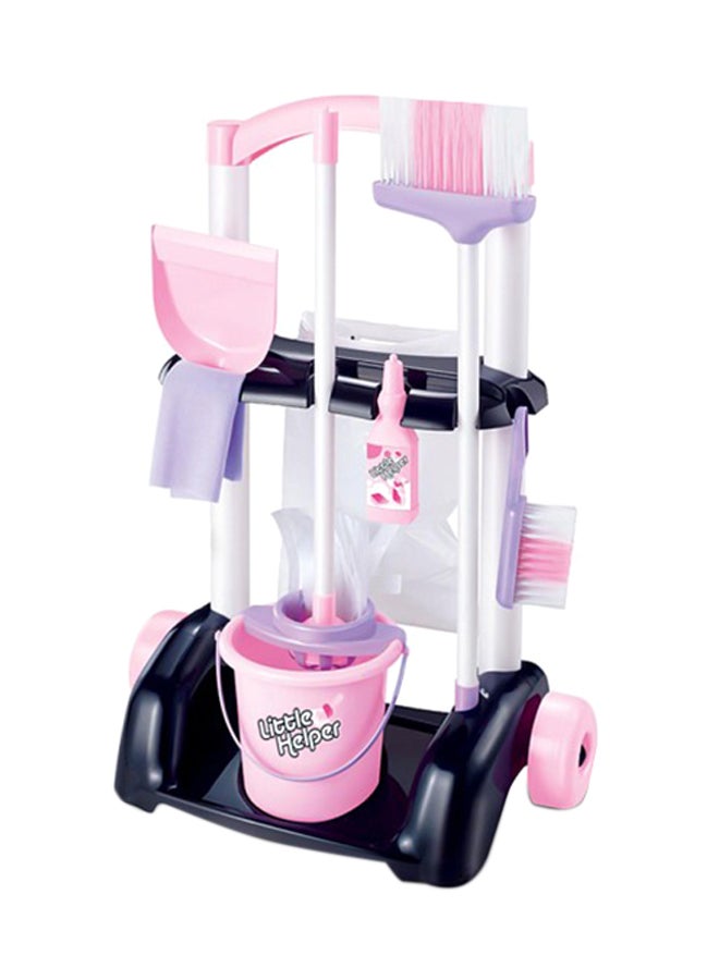 Portable Cleaning Housekeeping Trolley Cart Mop And Bucket Kit Toy For Kids