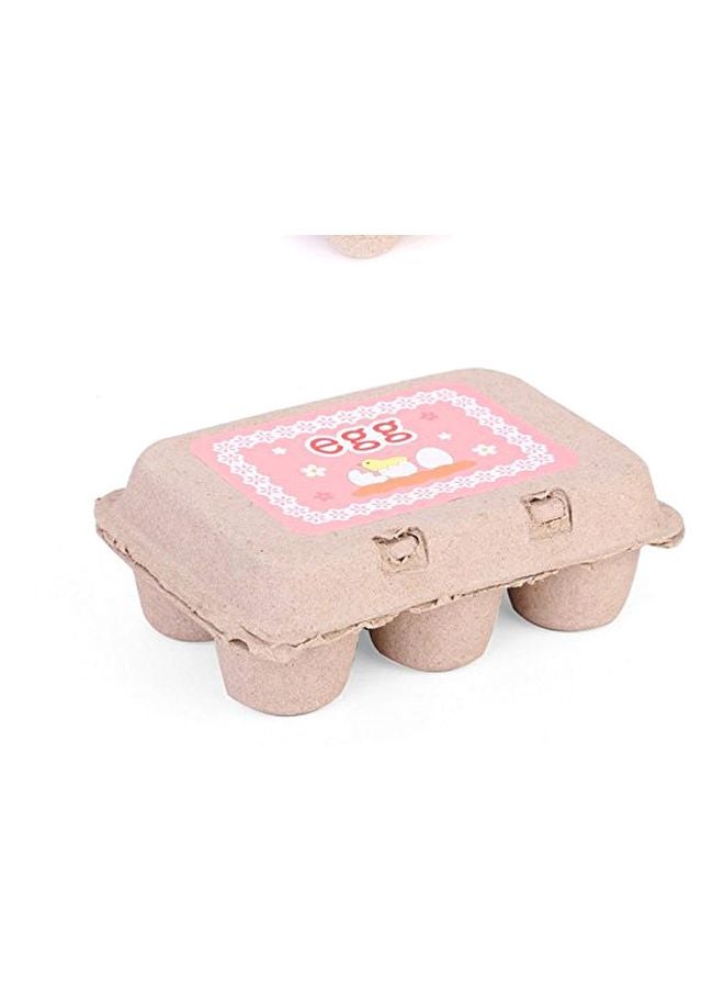 6-Piece Wooden Play Eggs Assembling Toy 15.9 x 10.21 x 5.69cm