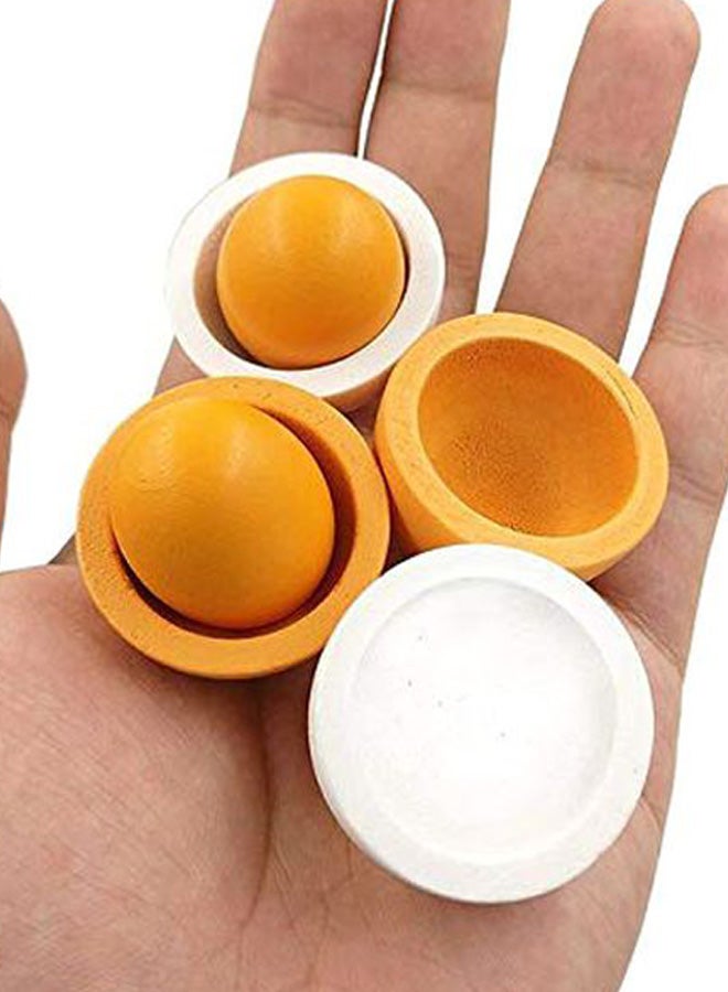 6-Piece Wooden Play Eggs Assembling Toy 15.9 x 10.21 x 5.69cm