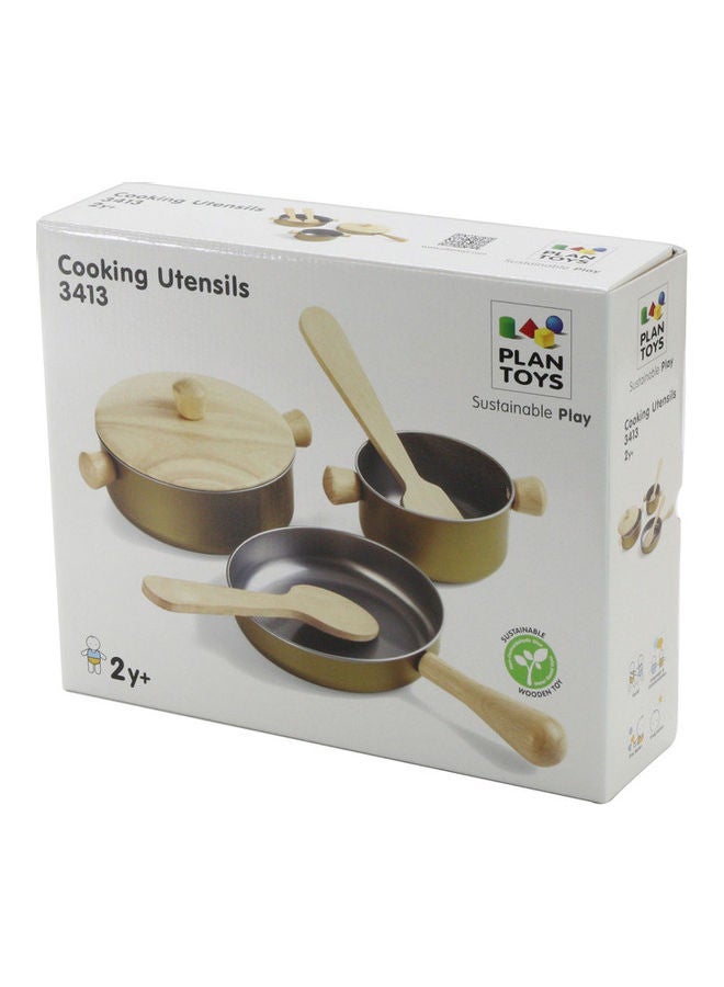 Wooden Cooking Utensils Set 21.59x12.7x3.61cm