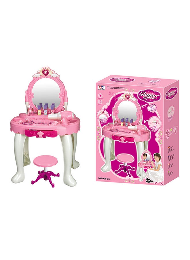 Lightweight Compact Pretend Beauty Dresser Vanity Makeup Play Set For Girls