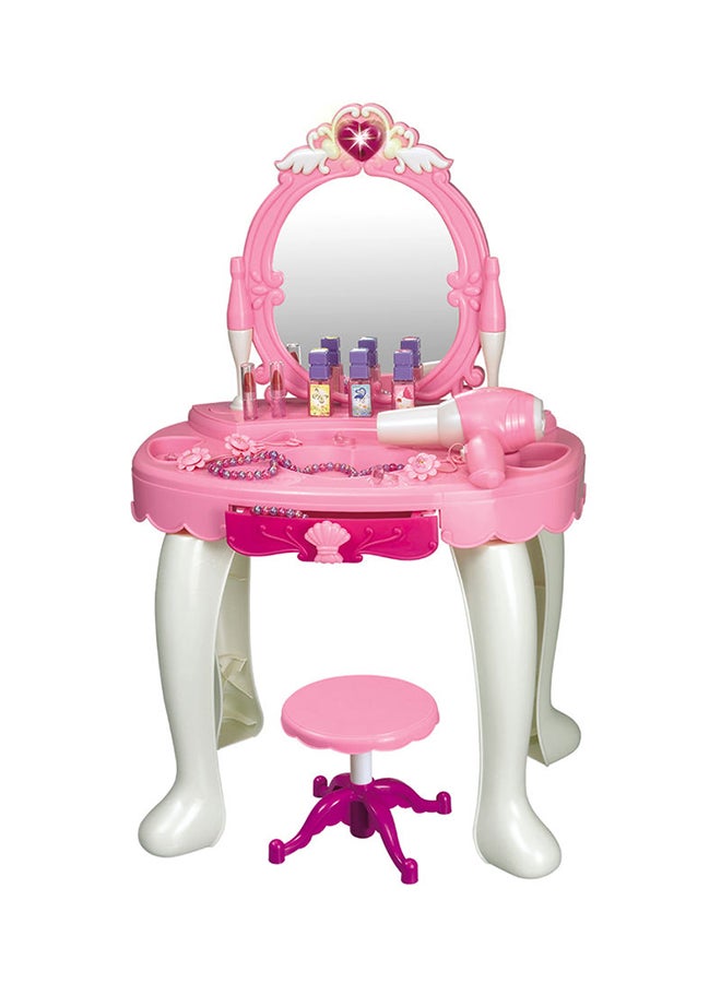 Lightweight Compact Pretend Beauty Dresser Vanity Makeup Play Set For Girls