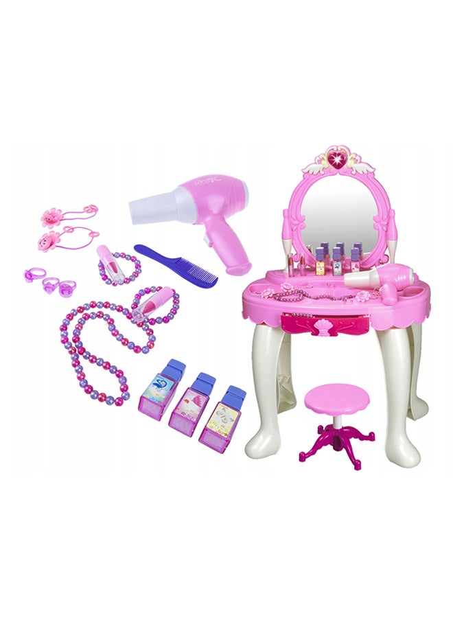 Lightweight Compact Pretend Beauty Dresser Vanity Makeup Play Set For Girls