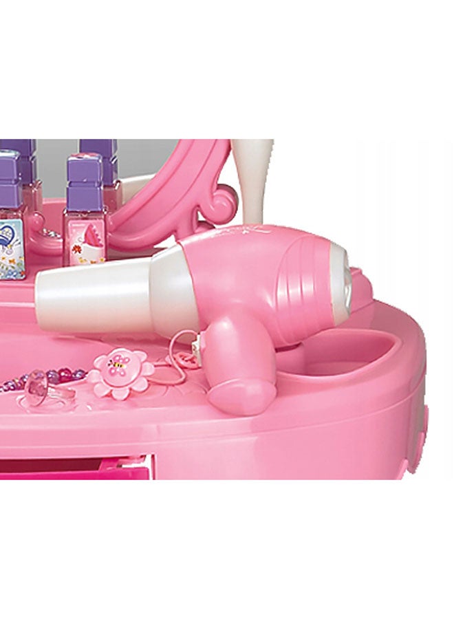 Lightweight Compact Pretend Beauty Dresser Vanity Makeup Play Set For Girls