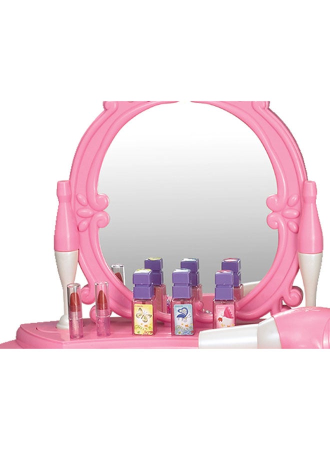 Lightweight Compact Pretend Beauty Dresser Vanity Makeup Play Set For Girls