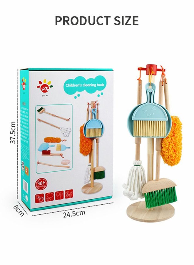 Kids Cleaning Set,wooden Cleaning Tool,toy Cleaning Set Includes Broom, Mop, Duster And Organizer, Housekeeping Toy Set, Stem Toys