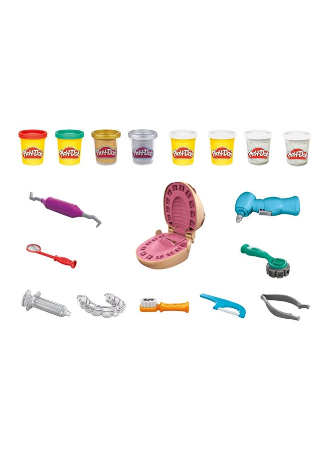 Play-Doh Drill 'n Fill Dentist Toy for Kids 3 Years and Up with Cavity and Metallic Colored Modeling Compound, 10 Tools, 6 Total Cans, 2 Ounces Each, Kids Toys, Play-Doh Sets