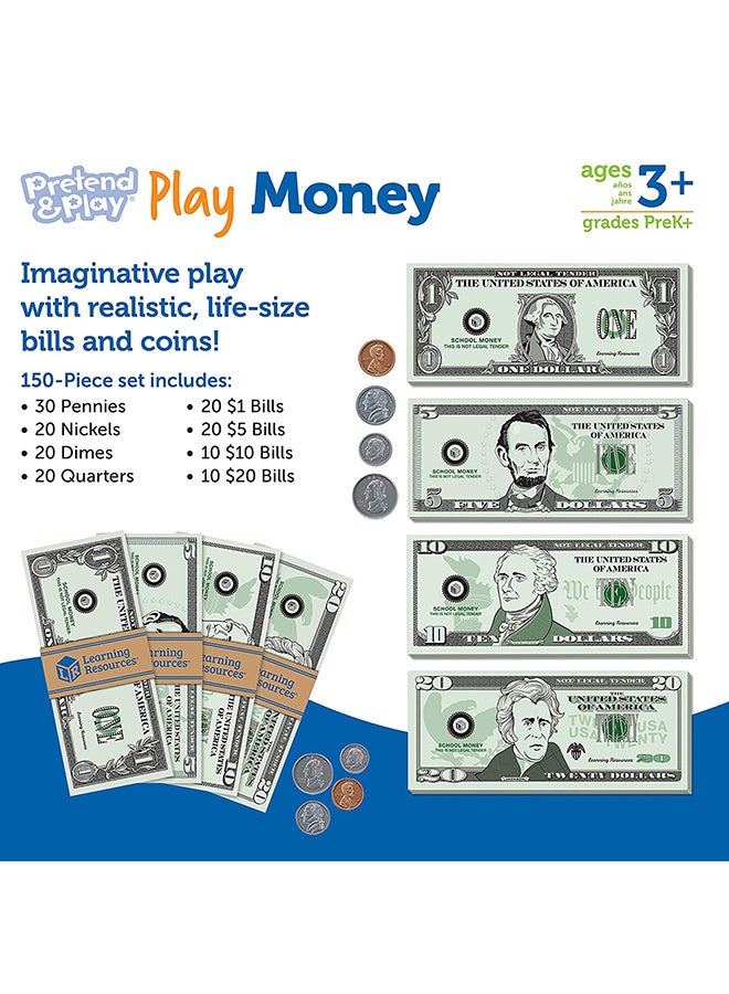 150-Piece Play Money Set