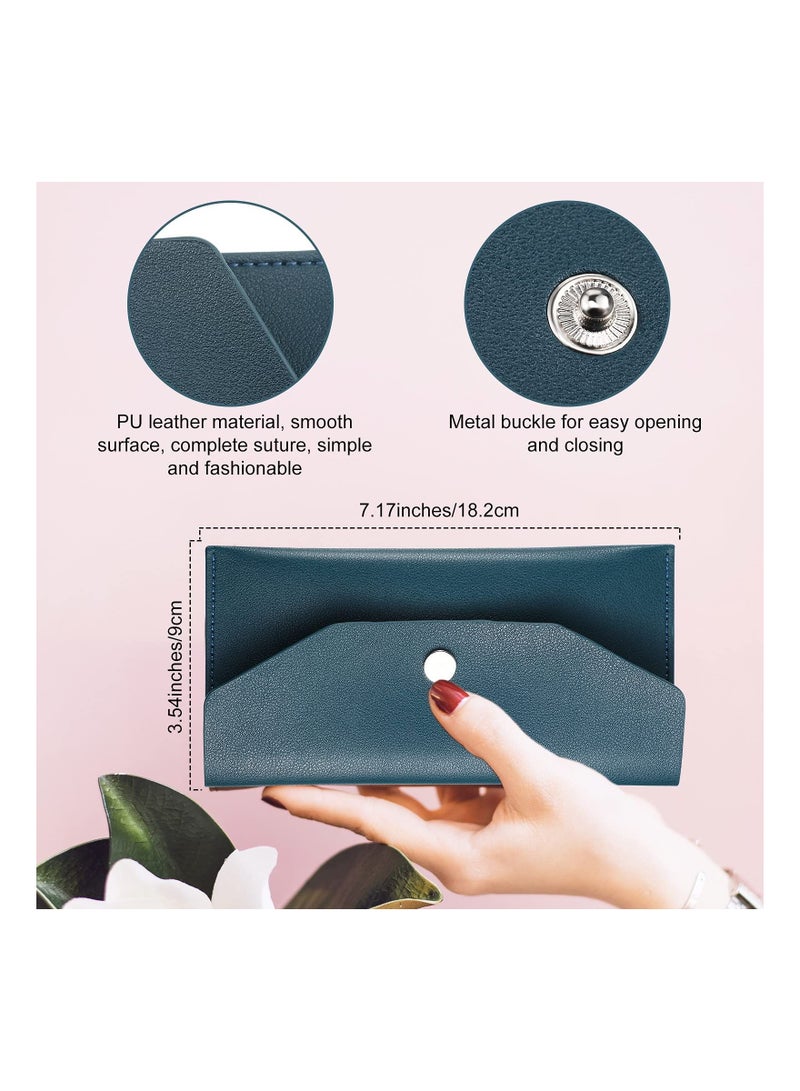 3 Pieces Cash Envelopes Bag PU Leather Cash Money Pouch Cash Wallet Envelope Reusable for Spring Festival Wedding Birthday Graduation Holidays (Black, Orange, Dark Green)
