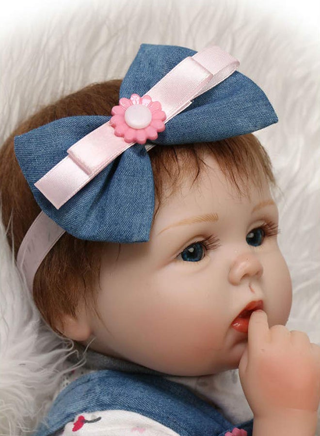 Reborn Silica Gel Baby Doll 16Inch 100% Handmade Craftwork With Hand Painting 50x20x14cm