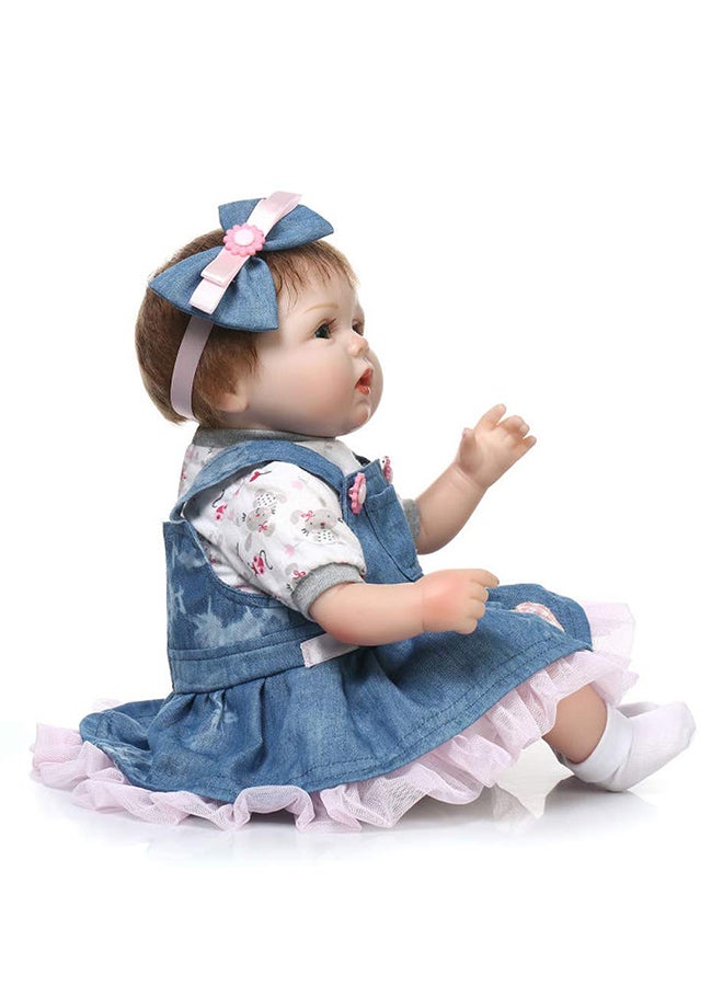 Reborn Silica Gel Baby Doll 16Inch 100% Handmade Craftwork With Hand Painting 50x20x14cm
