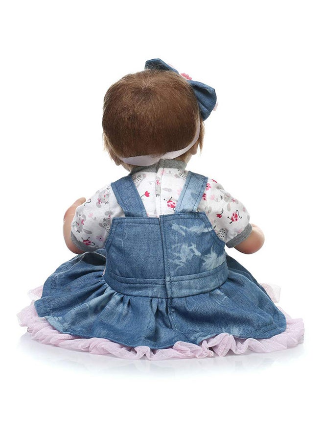 Reborn Silica Gel Baby Doll 16Inch 100% Handmade Craftwork With Hand Painting 50x20x14cm
