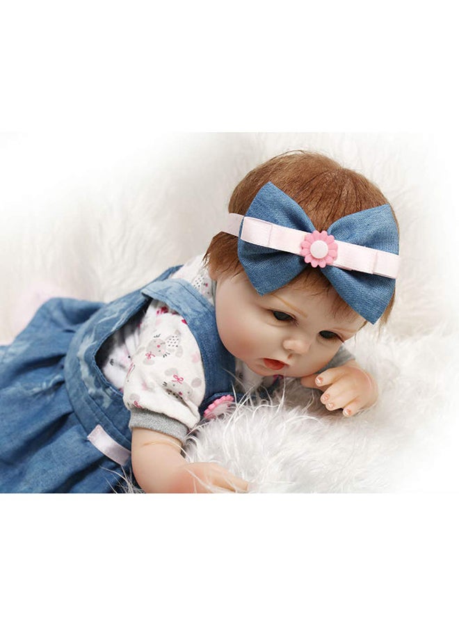 Reborn Silica Gel Baby Doll 16Inch 100% Handmade Craftwork With Hand Painting 50x20x14cm